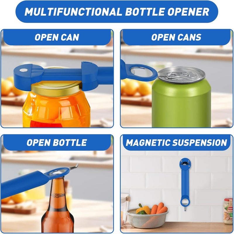 Banyaa Jar Opener Bottle Opener for Seniors with Arthritis, Multi Retractable Magnetic Can Opener, Jar Grippers for Opening Jars, Kitchen Gadgets for Weak Hands and Senior Arthritis (Blue) - Image 4
