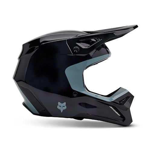 Fox Racing Youth V1 Motocross Dirt Bike Helmet, Black Taunt, Small - Image 2