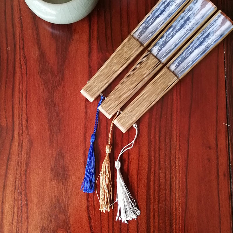 1 Set Men Foldable Fan Bone Handheld Fan Chinese Folding Fan with Storage Bag and Paper Box - Image 4