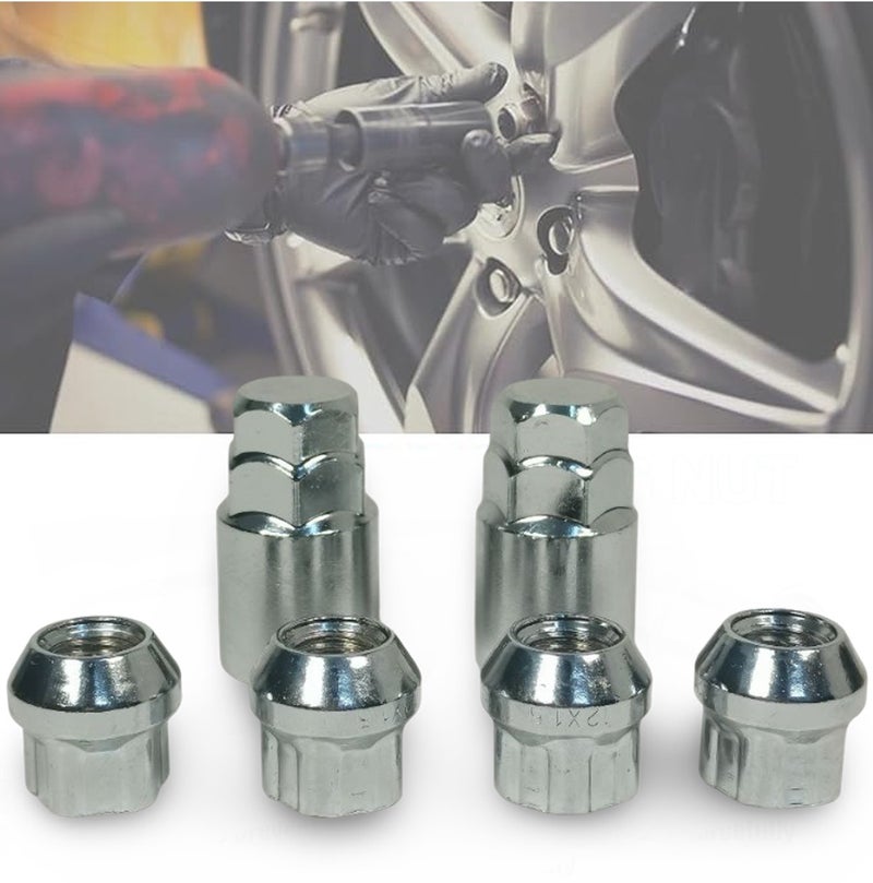 3XR Wheel Lock Nut Set 6PCS 12mm x 1.50 Security Wheel Lug Nut Kit with Locking Key, Anti Theft Wheel Nut Set, Alloy Wheel Protection Lock Nuts, Chrome Finish, Car Wheel Fastener Kit, Universal Vehicle Wheel Security Accessory - Image 3
