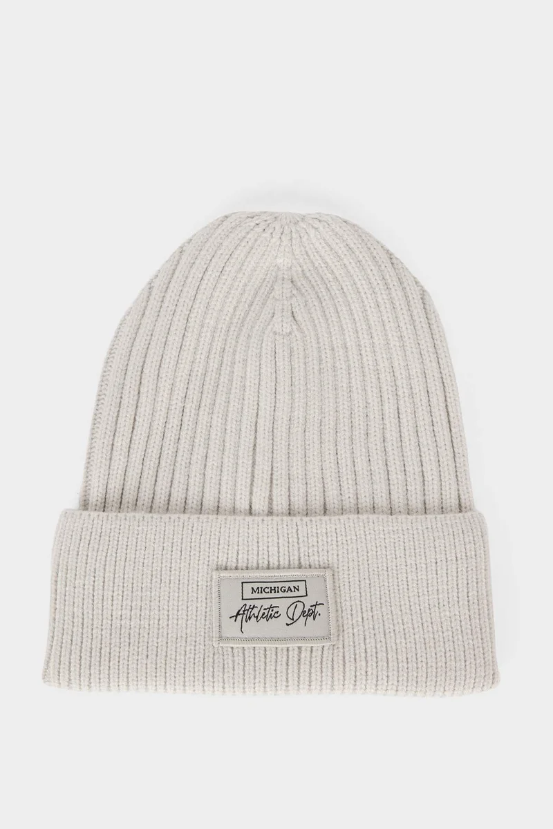 ديفاكتو Man Fleece Lined Labeled Beanie