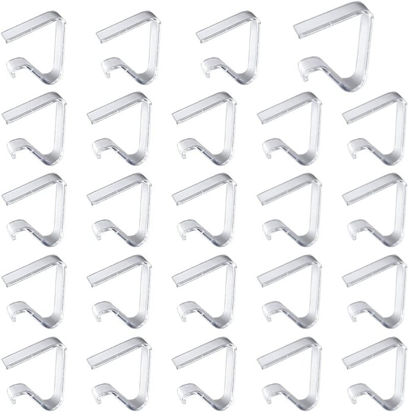 MAKINGTEC 24 Pieces Plastic Tablecloth Clips, Table Cloth Clamps, Transparent Table Cover Holder, Clear Table Clips for Outside, Picnics, Weddings, Camping, Restaurant (Large) - Image 1
