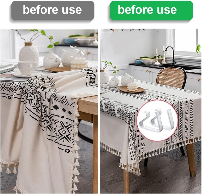 MAKINGTEC 24 Pieces Plastic Tablecloth Clips, Table Cloth Clamps, Transparent Table Cover Holder, Clear Table Clips for Outside, Picnics, Weddings, Camping, Restaurant (Large) - Image 2
