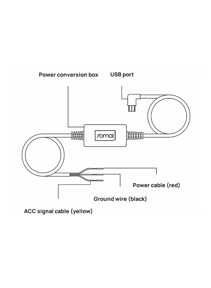 NIBEMINENT 24 Hour Parking Monitoring Hardwire Cable Kit for A500 and A800 Widescreen Dash Cam (MidDrive up02) - Image 4