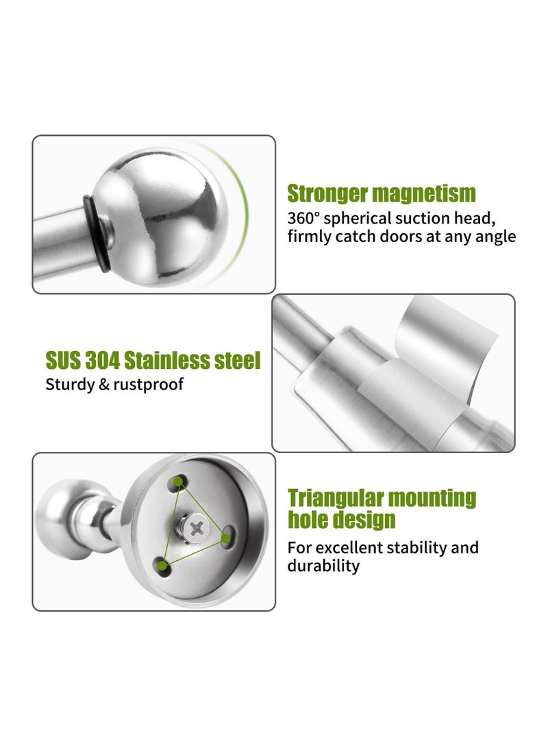 Captaintech Magnetic Door Stop, Soft Catch Magnetic Door Holder with Updated Hydraulic Shock Absorber, Stainless Steel, Heavy Duty Magnetic Door Stopper Floor Wall Mounted Outdoor Doorstop, Keep Door Open - Image 4