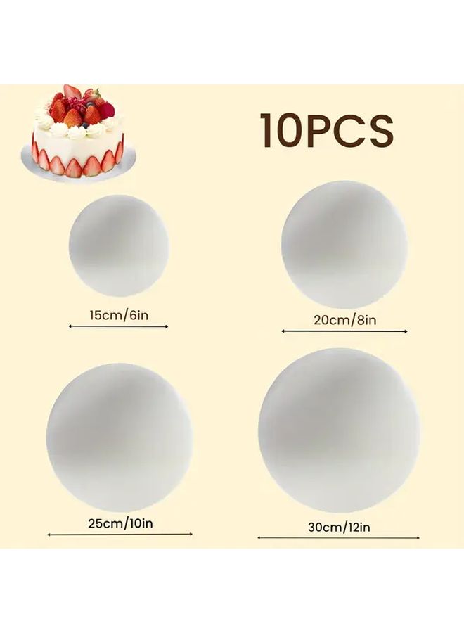 10 Inch 25cm Silvery Round Cake Boards Disposable Sturdy Food Grade For Wedding Birthday Holiday Dessert Display And Professional Decorating - Image 2