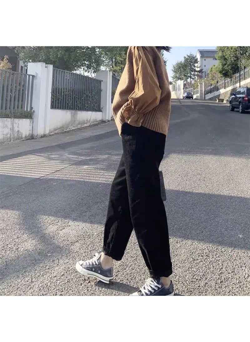 Generic Maternity Corduroy Harlan Pants Autumn Fashion Black 