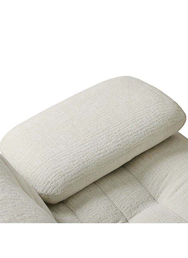VANITY LIVING VANITY LIVING Cream Calabria 3-Seater Sofa Bed – Foldable Couch Converts to Single Bed, Modern Fabric Sleeper Sofa for Living Room, Guest Room & Small Spaces  - Image 5