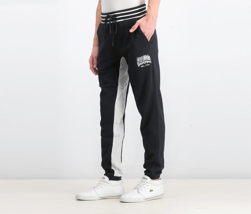 PUMA Men Press Sweat Pants, Black and Light Gray Heather - Image 3