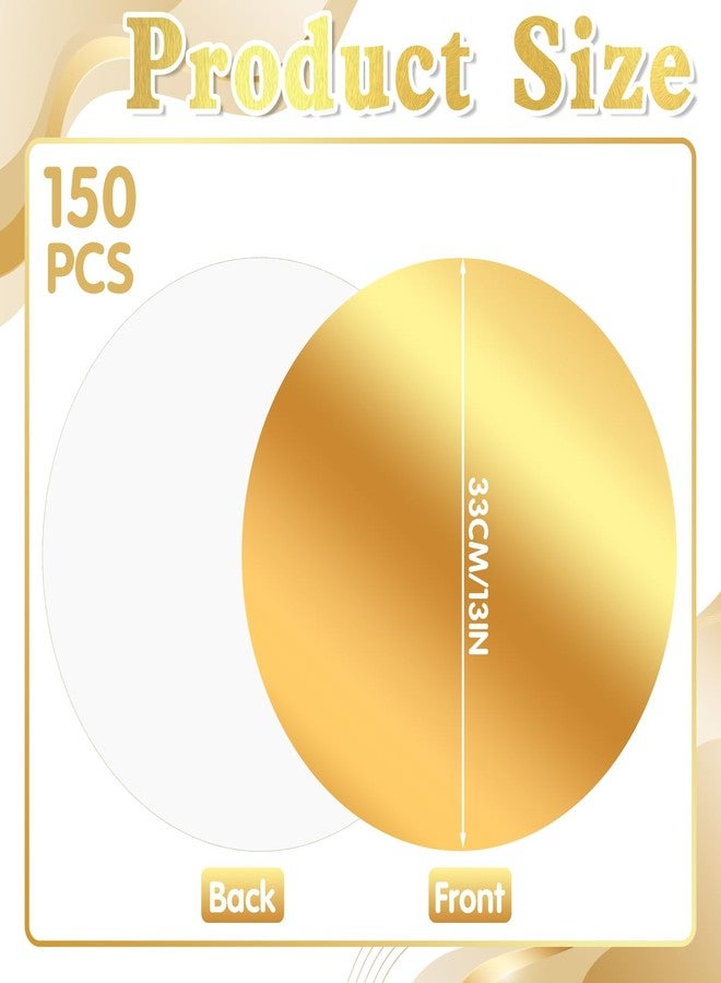 Ovveroche 150 Pcs Round Gold Paper Placemat for Dinner Plates 13" Disposable Place Mats Chargers Bulk for Christmas Wedding Birthday Party Foil Paper Table Mats Decorative - Image 2