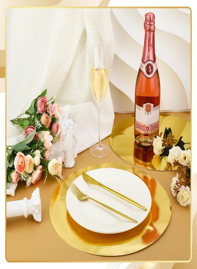 Ovveroche 150 Pcs Round Gold Paper Placemat for Dinner Plates 13" Disposable Place Mats Chargers Bulk for Christmas Wedding Birthday Party Foil Paper Table Mats Decorative - Image 5