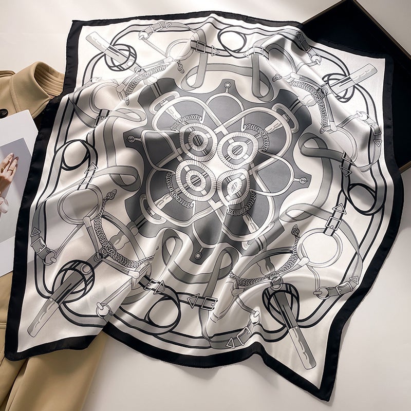 Factory wholesale scarves ladies scarf shawls 70cm Korean small square silk satin printed spring and summer sunscreen scarf  - Image 1
