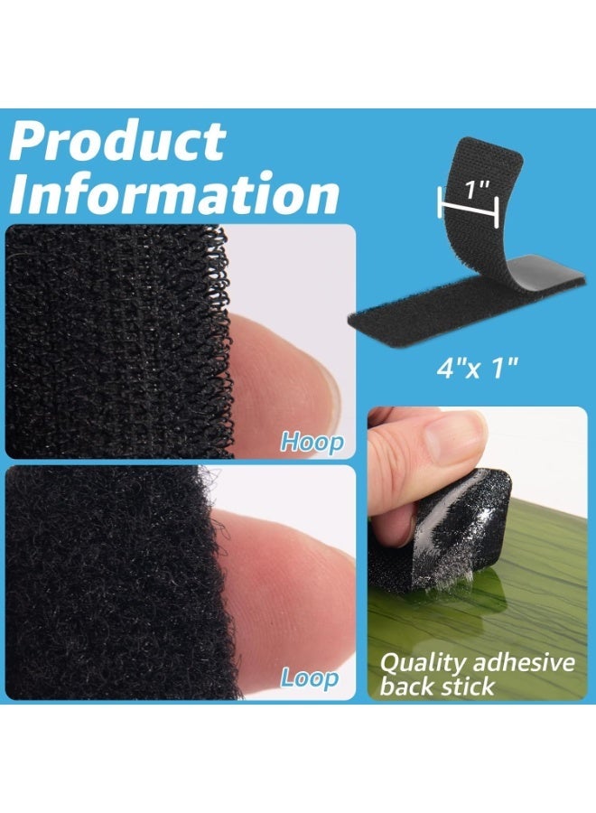 16 Sets Adhesive Strips - Heavy Duty Hook and Loop Tape, Double-Sided with Residue-Free Removal, Multi-Surface Bonding for Home Office DIY - Image 2
