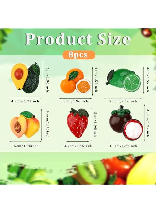 Molain Fruit Fridge Magnets, 8Pcs Cute Cartoon Refrigerator Magnet 3D Resin Fruit Magnetic Fridge Magnets for Refrigerators Whiteboards Maps and Other Magnetic Items - Image 2