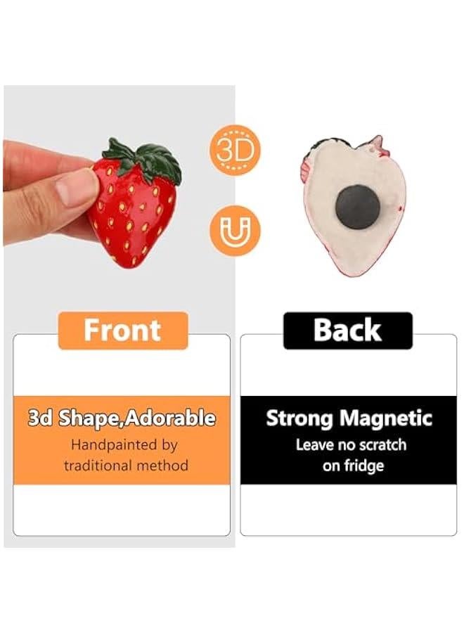 Molain Fruit Fridge Magnets, 8Pcs Cute Cartoon Refrigerator Magnet 3D Resin Fruit Magnetic Fridge Magnets for Refrigerators Whiteboards Maps and Other Magnetic Items - Image 3