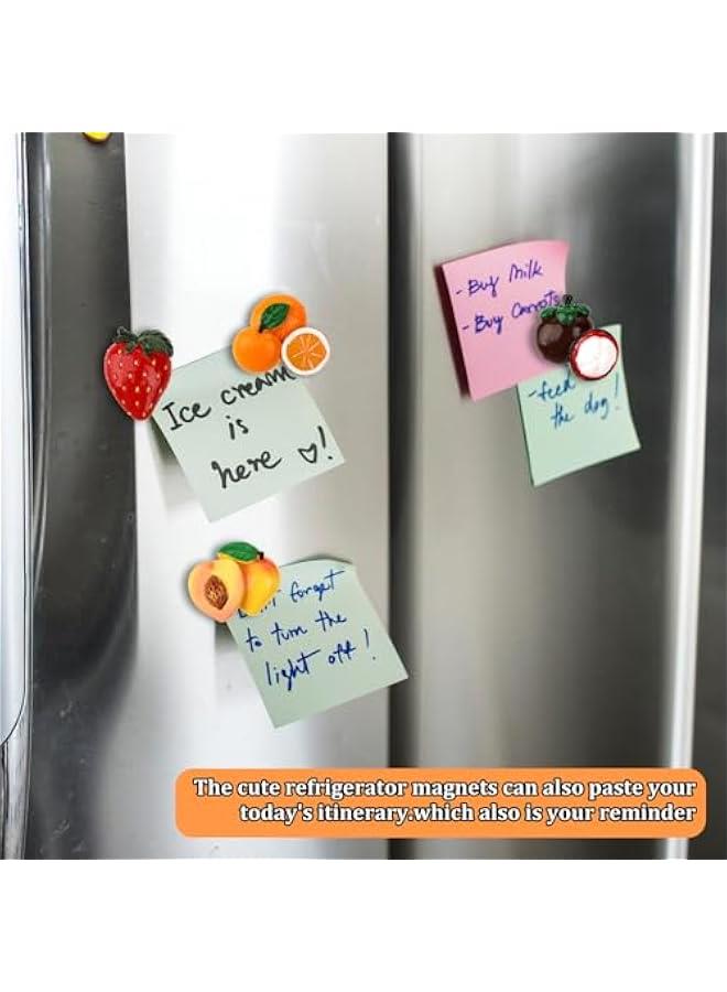 Molain Fruit Fridge Magnets, 8Pcs Cute Cartoon Refrigerator Magnet 3D Resin Fruit Magnetic Fridge Magnets for Refrigerators Whiteboards Maps and Other Magnetic Items - Image 4