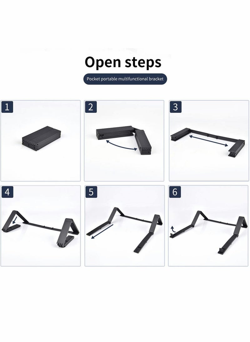 Y&D Laptop Stand Mobile Phone Stand, Foldable Universal Mini Computer Cooling Heightening 3 in 1 Multi-Angle Adjustable Fits Laptops, Tablets, Phones - Image 5