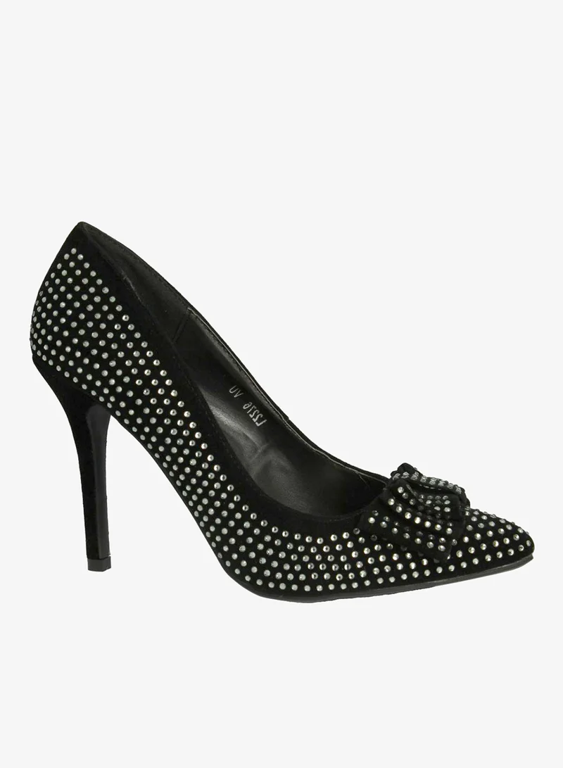 Anne Michelle Studded Pump With Bow
