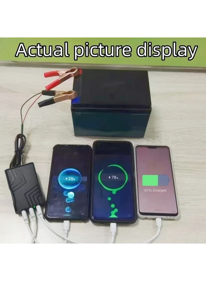 محول طاقة 24 فولت بثلاث منافذ USB ومشبك تمساح لشحن بطارية السيارة - Image 5