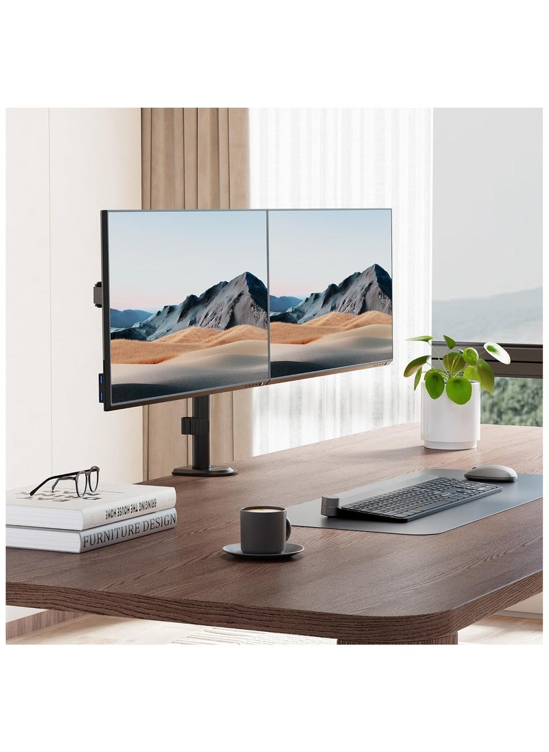 Dual Monitor Desk Mount Dual Monitor Arm Adjustable Tilt and Swivel Arms for 10-30 inch Screens Hold up to 9 kg Each Arm for Home Office School - Black - pzsku/Z7925F859CED5D4A9F7B1Z/45/_/1725699438/f603b474-7db7-4171-8bf0-ea443884c675