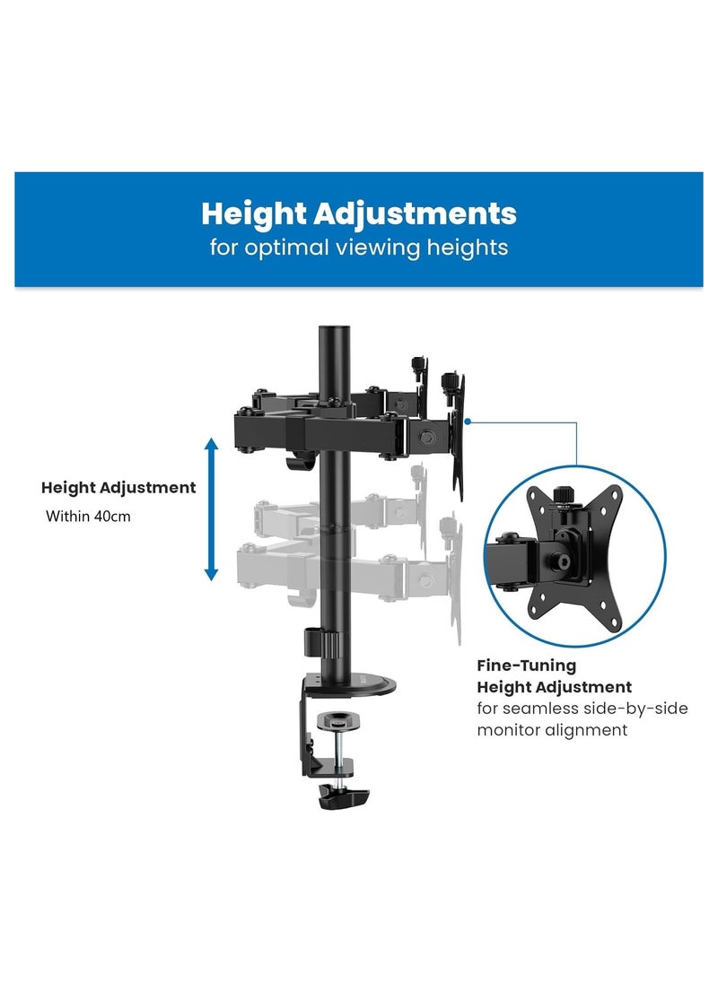 Dual Monitor Desk Mount Dual Monitor Arm Adjustable Tilt and Swivel Arms for 10-30 inch Screens Hold up to 9 kg Each Arm for Home Office School - Black - pzsku/Z7925F859CED5D4A9F7B1Z/45/_/1725699477/f78e05b7-32fa-4aef-9190-dcad23da311b
