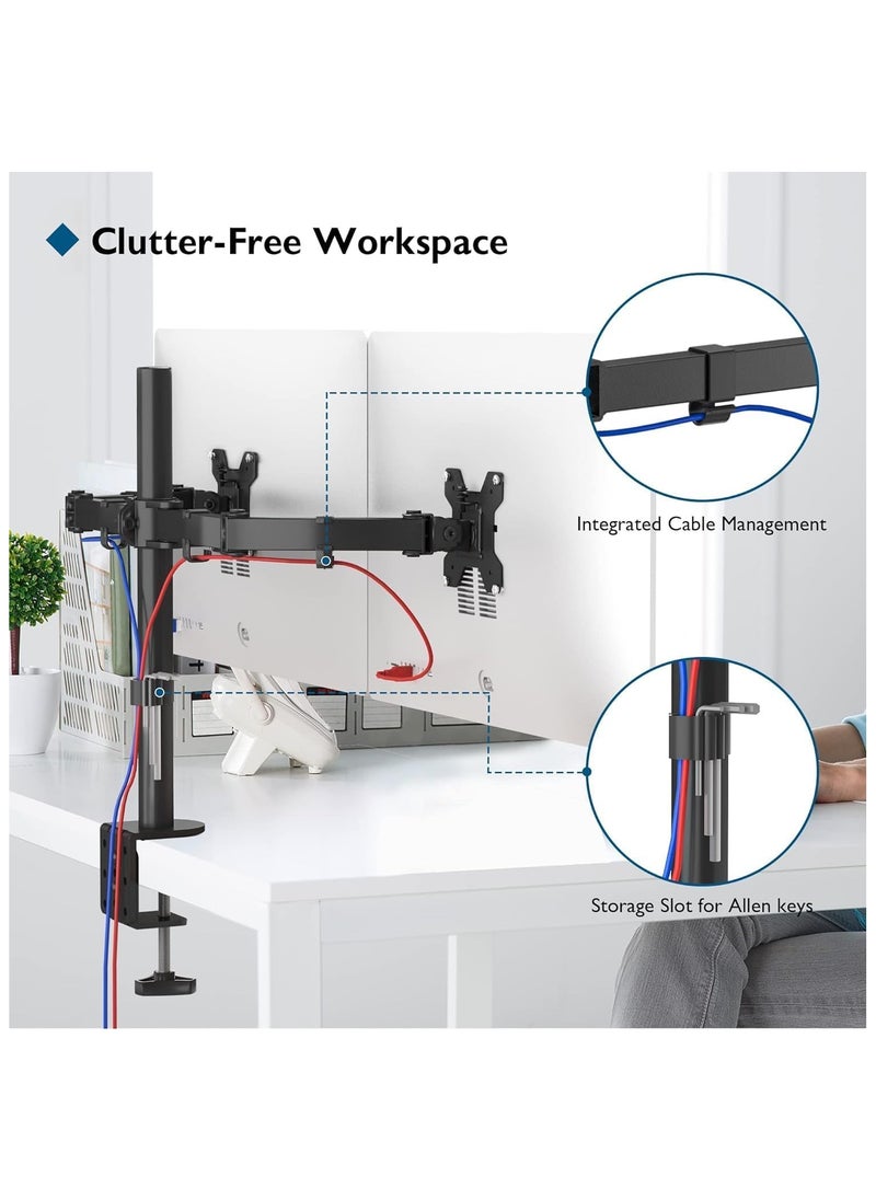 Dual Monitor Desk Mount Dual Monitor Arm Adjustable Tilt and Swivel Arms for 10-30 inch Screens Hold up to 9 kg Each Arm for Home Office School - Black - pzsku/Z7925F859CED5D4A9F7B1Z/45/_/1725699538/9e840f03-1121-4eb3-b793-075bc13b9f8a