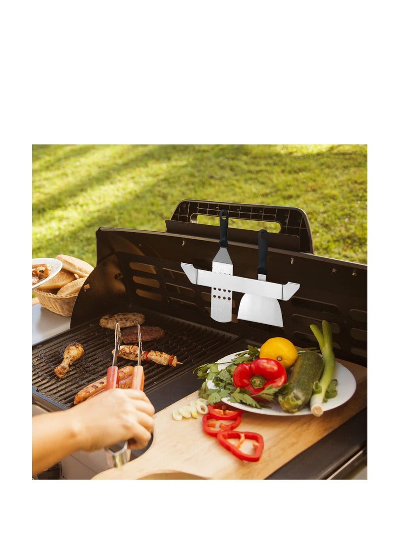 Excefore 2 Pcs Griddle Spatula Holder, Stainless Steel Grill Tool Hold Rack, Outdoor Picnic Griddle Accessories, Suitable for Blackstone Griddle, Royal Gourmet, Camp Chef - Image 5