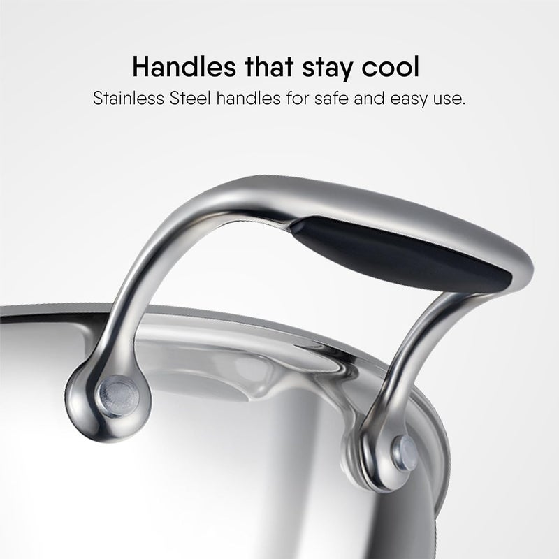 Stahl قدر ستيل ثلاثي الطبقات مع غطاء للطهي 24 سم - Image 4