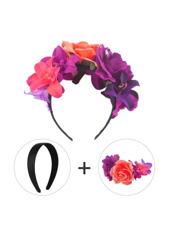 WLLHYF 2 Pieces Satin Headbands 1 Inch Wide Hard Head Band Fashion Solid Headband Anti-slip Plain Hair Bands Diy Hair Accessories for Women Girls Halloween Christmas Valentine's Day - Image 5