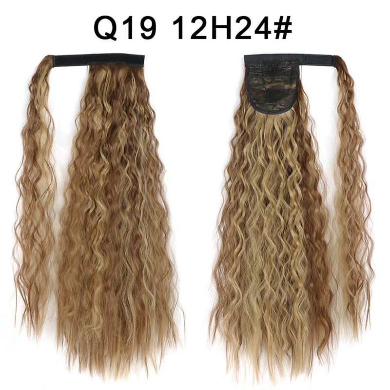 Generic Xuchang Magic Tape Corn Curly Ponytail Extension Q19  12H24#