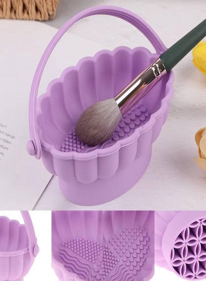 LASALE Silicone Brush Cleaner Bowl with Hanging Dry Rack, Deep Cleaning Pad for Makeup Brushes & Beauty Blender, Portable Cosmetic Organizer Case - Image 3