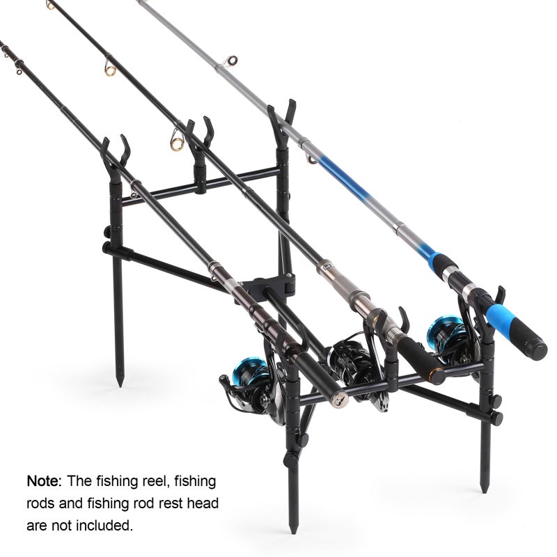 COONOR Detachable Fishing Rod Stand Buzz Bar Pole Rest Head Folding Retractable Fishing Rod Holder with Carry Bag - Image 4