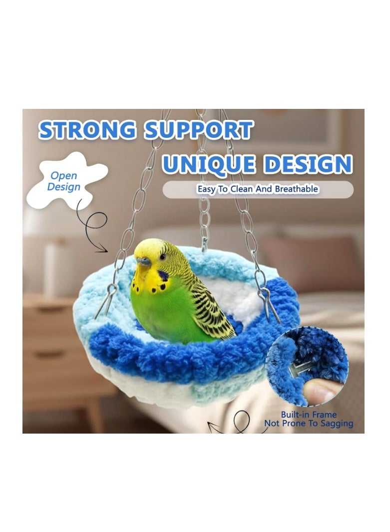Waytiffer Yarn Bird Nest,Soft Plush Parrot Hut Snuggle Bed House for Budgie, Parakeet,Cockatiel,Conure,Lovebird,Canary,Finch,Hamster – Decorative Hanging Bird Cage Nest & Pet Snuggle Hut - Image 3