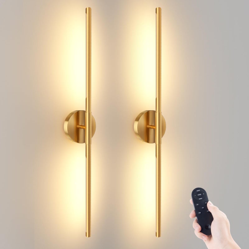 JOFIOS Battery Operated Wall Sconces Set of 2 360Rotation Wireless Rechargeable Wall Lights Dimmable Detachable Wall Lamp with Remote Control 3000K6000K Infinite Dimming Wall Sconce 347 Inch - Image 2