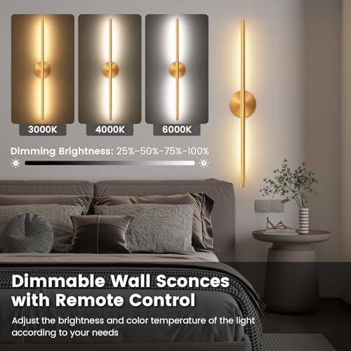 JOFIOS Battery Operated Wall Sconces Set of 2 360Rotation Wireless Rechargeable Wall Lights Dimmable Detachable Wall Lamp with Remote Control 3000K6000K Infinite Dimming Wall Sconce 347 Inch - Image 3
