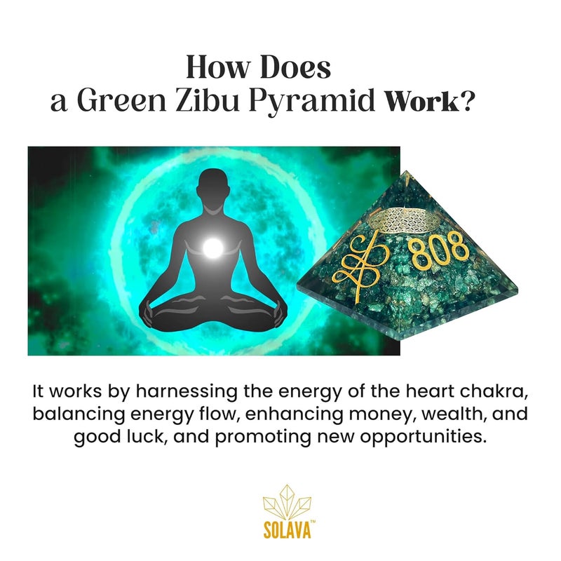 Solava Green Aventurine Angelic Crystal Pyramid With Angel Symbol And Angel Number 808 520 741 For Vastu Good Luck Prosperity Positivity Money Fame And Reiki Healing - Image 5