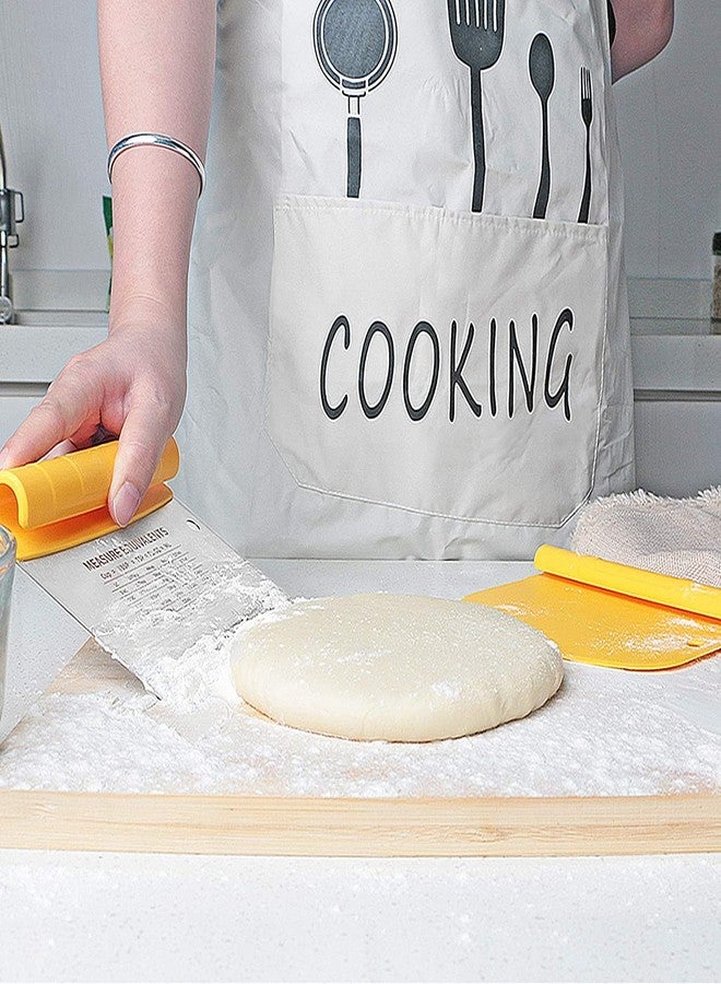 FS COOL 2 in 1 Dough Scraper, Bench Scraper Stainless Steel Scraper Stainless Steel Dough Cutter with Graduations, for Pizza, Pastry, Pancakes, Bread, Pie (Pack of 2) - Image 5