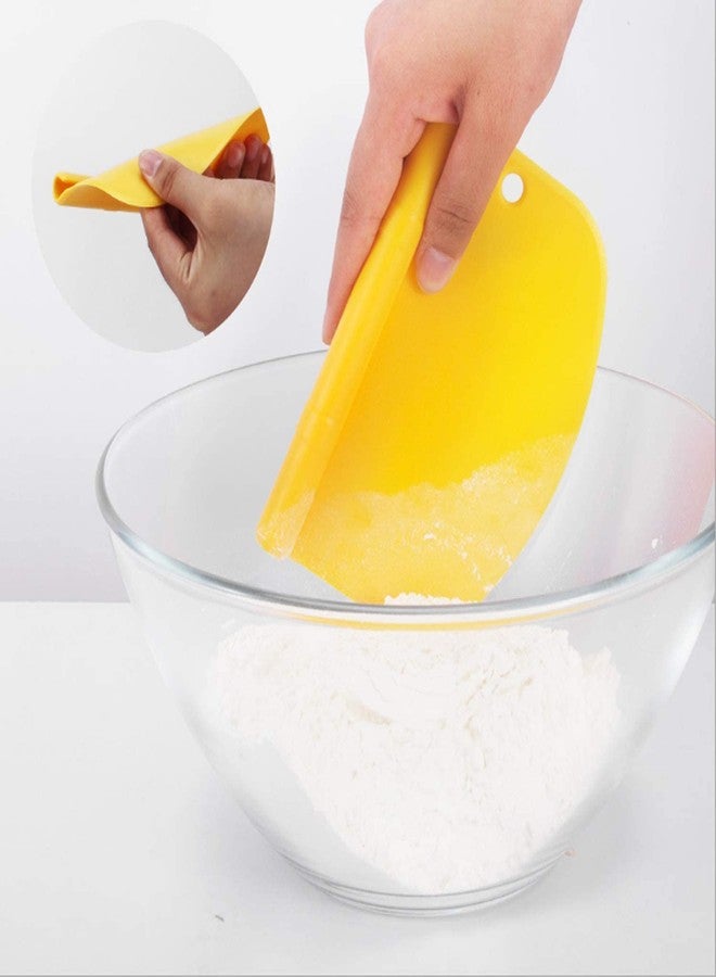 FS COOL 2 in 1 Dough Scraper, Bench Scraper Stainless Steel Scraper Stainless Steel Dough Cutter with Graduations, for Pizza, Pastry, Pancakes, Bread, Pie (Pack of 2) - Image 4