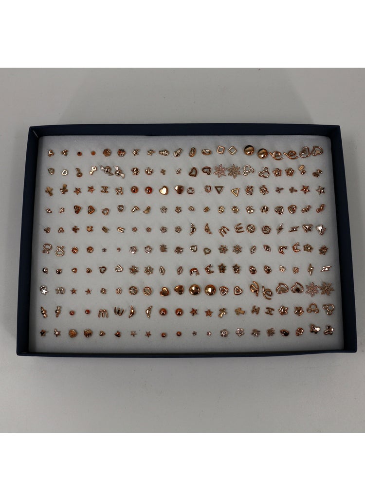 Generic - Bulk Mini Geometric Stud Earrings 100 Pairs8022 Mini Gold Random Mix 100 Pair/Box 8022 Mini Gold Random Mix 100 Pair/Box - Image 1