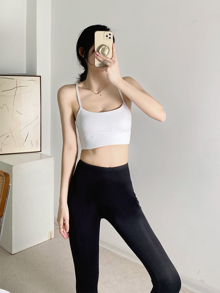 Solid Color Sports Yoga Sling Bra Y-Shaped Beauty Back Running Sports Underwear Women'S Shockproof Push Up Tight With Chest Pad - Image 3