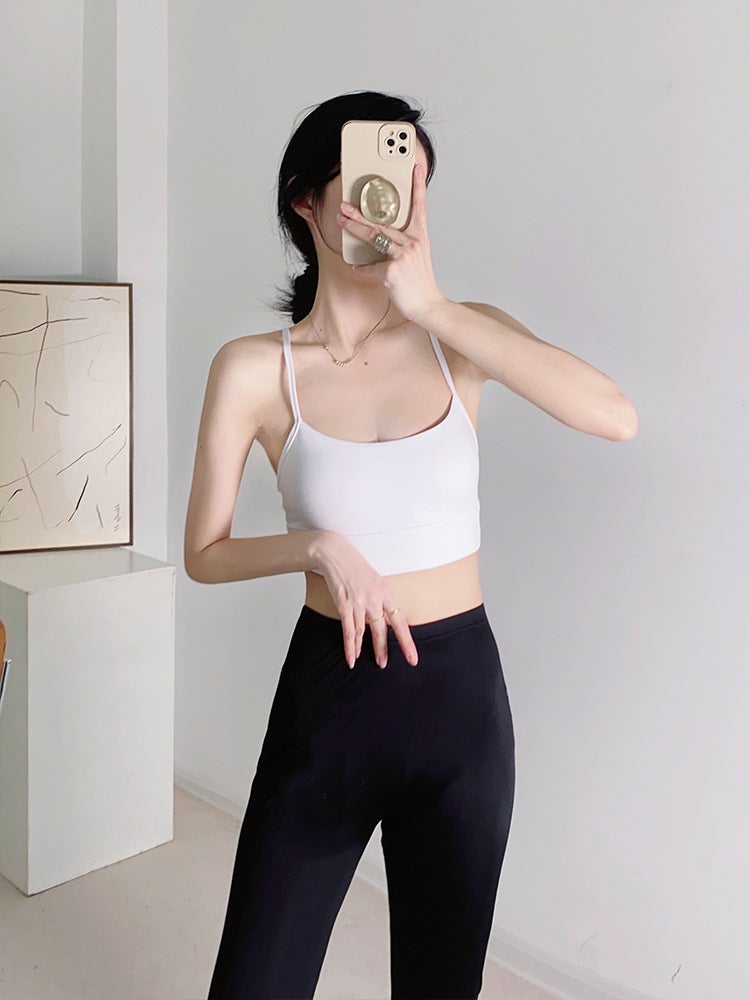 Solid Color Sports Yoga Sling Bra Y-Shaped Beauty Back Running Sports Underwear Women'S Shockproof Push Up Tight With Chest Pad - Image 4