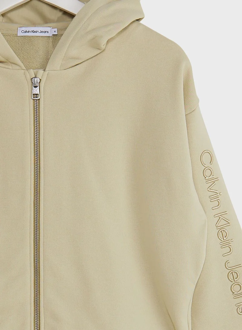 Calvin Klein Jeans Youth Zip Through Hoodie