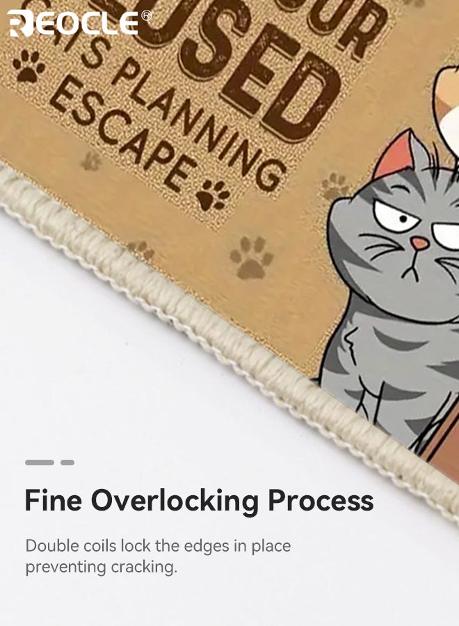 REOCLE Thickened Cat Welcome Doormat Non-Slip Rug Ultra Absorbent and Quick Drying Mat Cozy Home Decor Crystal-Velvet Area Carpet Washable Indoor Outdoor Mat for Entryway Bathroom Kitchen Bedroom 15.7"W× 23.6"L - Image 4