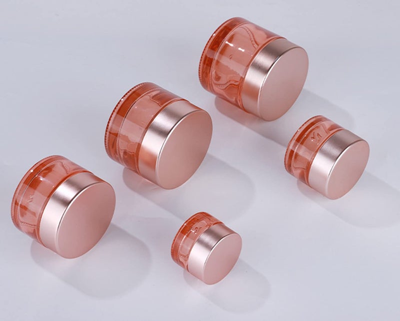 Healthcom 10 Packs 5g5ml Empty Sample Jars Pink Glass Cosmetic Jar Pot Bottles with Rose Gold Lids Cosmetic Container Refillable Eye Cream Jar Pot Vials for Makeup Lotion Face Eyeshadow Lip Balms - Image 4
