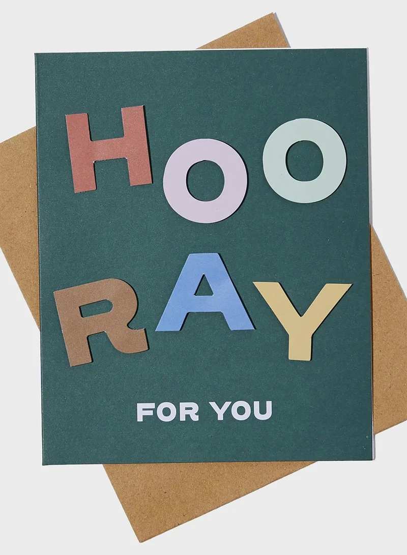 Typo Hooray For You Premium Nice Birthday Card