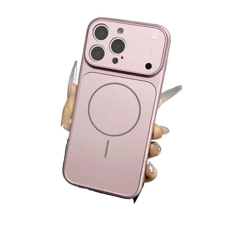 MagSafe iPhone 15 Drop Protection Glass Case for 15 Plus 15 Pro 15 Pro Max with Kickstand and Wireless Charging in Pink - Image 1