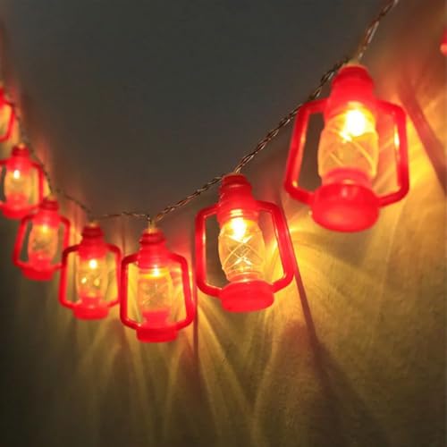 KHIZAR Red Vintage Kerosene Bottle LED String Lights – Christmas Courtyard & Indoor Decoration | Warm White Fairy Lights for Home, Garden, Balcony, Diwali & Rakhi Gift - Image 5