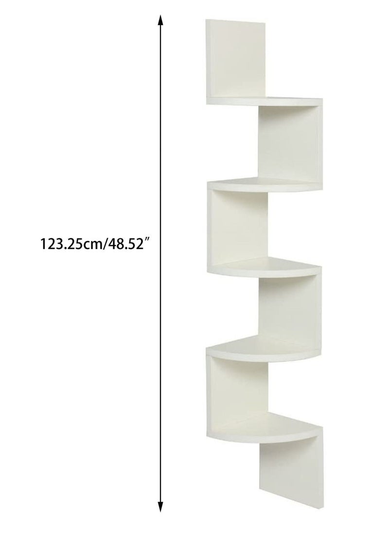 Home Gallery zig zag Shelves Corner 5 Tier natural wood  - Image 2