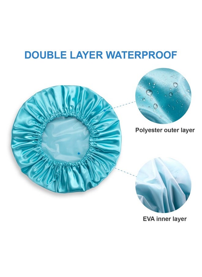 AmazerBath - Shower Cap 4Pack Shower Caps For Women Double Waterproof Layers Bathing Shower Hat Hair Protection Eva Shower Caps Reusable Large Size - Image 1