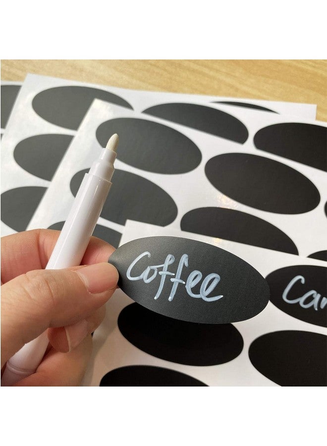 Top label Small Oval Chalkboard Labels Waterproof Stickers For Sugar Jarspartycrafts Roomsweddings And Kitchen - Image 4